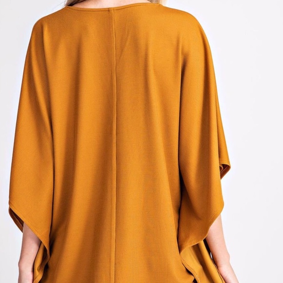 *NEW* MUSTARD V-NECK OVERSIZED KNIT TOP - Picture 3 of 4